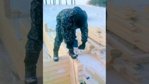 Монтаж шкантов в профилированный брус