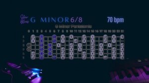 G Minor - Slow blues backing track for guitar in 6/8