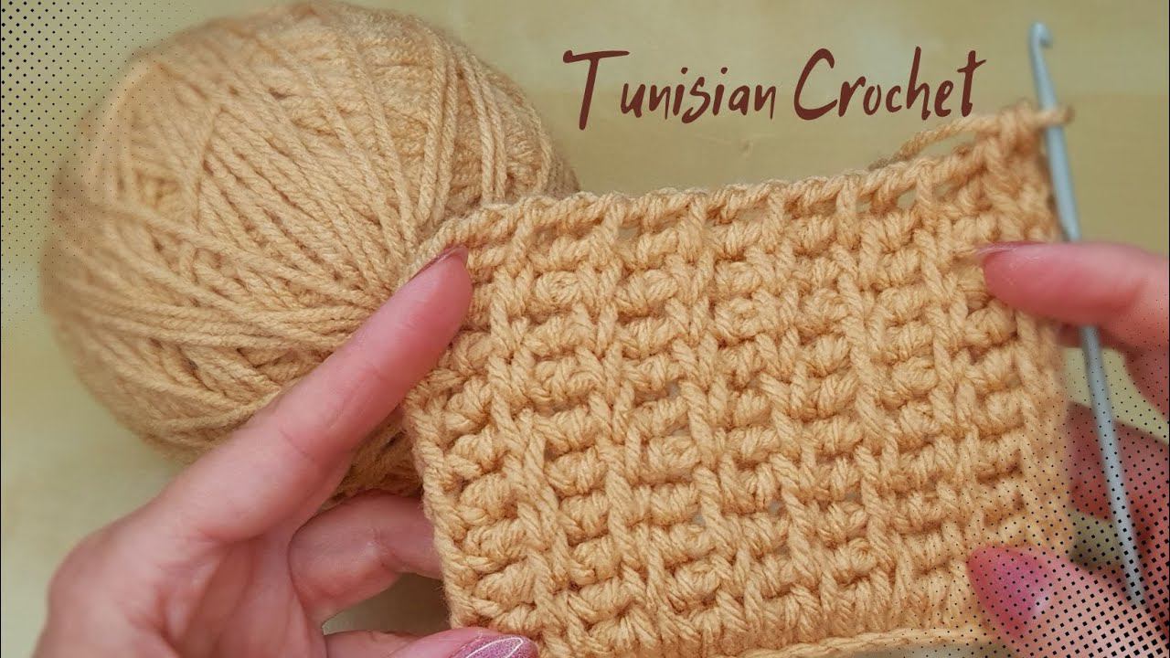 Tunisian Crochet Pattern. Detailed Tutorial смотреть онлайн