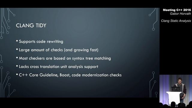 Clang Static Analysis - Gabor Horvath - Meeting C++ 2016 смотреть онлайн