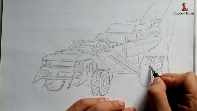 Как нарисовать машину из фильма Безумный Макс