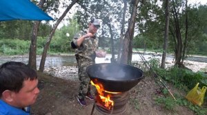 Как Мы Казан на рыбалку возили \ Рыбалка на хариуса \ Баранина в казане \ Горная Ульба