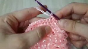 Мочалка крючком в форме сердца