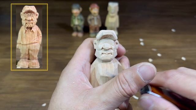 [우드카빙]모자쓴 남자 조각하기 Carve a Little Man in a Hat