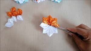 Красивые бантики из лент 2,5 см Канзаши МК / Beautiful bows of ribbons 2.5 cm / laço de fitas