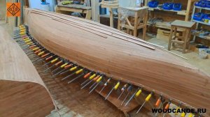 Процесс изготовления лодки и каноэ из красного дерева (КБ Вуд-Каноэ). Boat building. Mahogany boats
