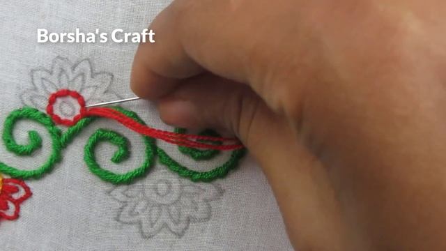 Hand Embroidery, Border Line Embroidery Tutorial, Easy Border Design