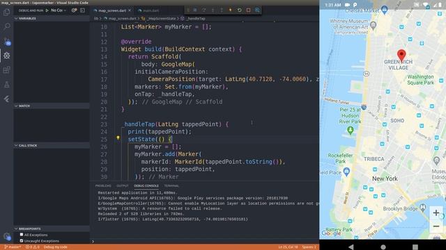 Google Maps - Add Marker on Tap смотреть онлайн