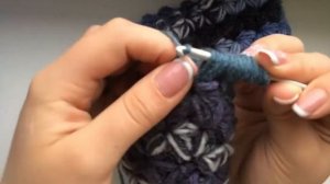 Вязание крючком / Женская шапка / Рисунок звезда из пышных столбиков