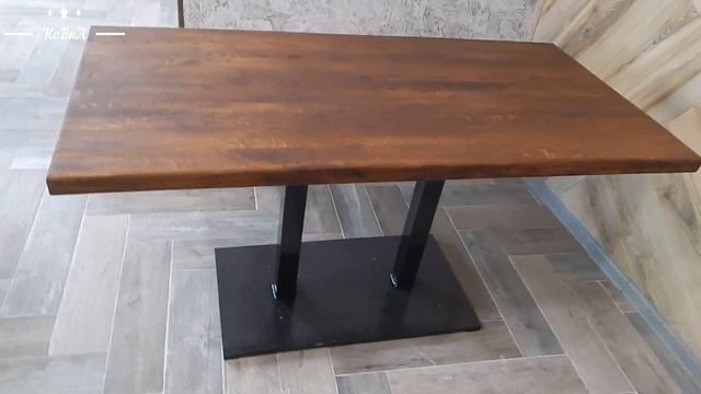 Результатом довольны, Столы для кафе в стиле LOFT, из профильной трубы, столешница ДУБ