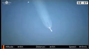 Отстыковка стартовых двигателей во время взлёта ракеты