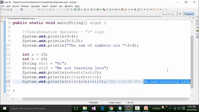 Meaning Of Concatenation In Java | When TO Use Concatenation Operator Part-2 | Java Online Training смотреть онлайн