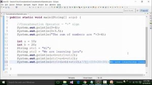 Meaning Of Concatenation In Java | When TO Use Concatenation Operator Part-2 | Java Online Training