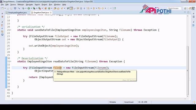 3. Singleton : How to Defeat & Prevent the Singleton java class from Serialization || APIPOTHI смотреть онлайн
