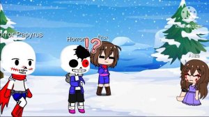 Frisk and Sans visit Horrortale|| Undertale AUs ||Horrortale FT. Horror sans Horror papyrus & Frisk