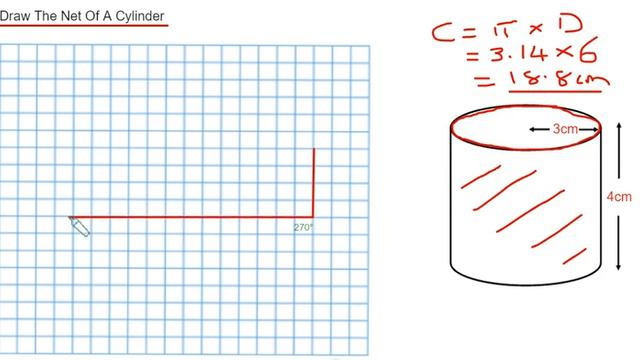 Cylinders. How To Draw The Net Of A Cylinder Given The Height And Radius. смотреть онлайн