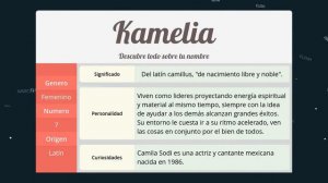 Significado de Kamelia, nombre Latín para tu bebe niño o niña (origen y personalidad)