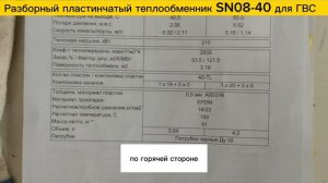 Теплообменник разборный пластинчатый SN08-40, ГВС - 210 кВт