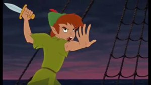 Peter Pan Throws His Dagger At Red Death