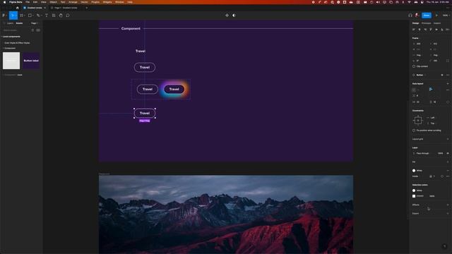Gradient stroke and on-hover animation for button in Figma using components. смотреть онлайн