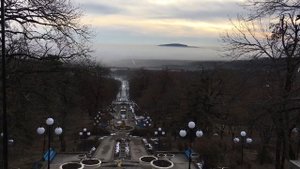 Туман у Лысой горы. Каскадная лестница. Железноводск