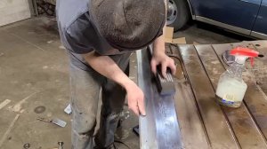 Metal Finish a Complicated Weld Seam With Simple Tools. Chicken Truck Rust Repair Part 2.