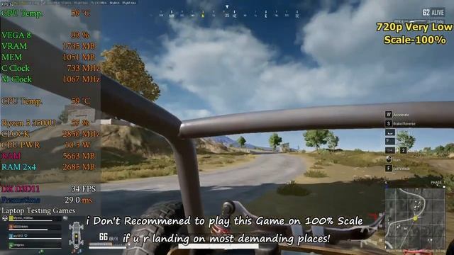 Ryzen 5 3500U Vega 8 - PUBG PC  Benchmarks in 2022 ! Hp 14s