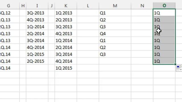 Excel - Filling Quarters and Years: Episode 1722