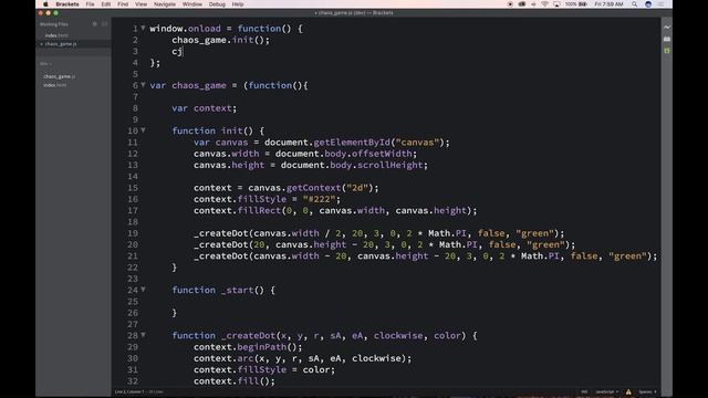Develop a Chaos Game with Javascript in 25 Minutes смотреть онлайн