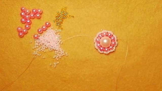 #Сережки из бисера "Розовый цветок" (новинка)