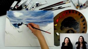 Бесплатный мастер-класс "Вершины Монблана" | Как нарисовать горы поэтапно