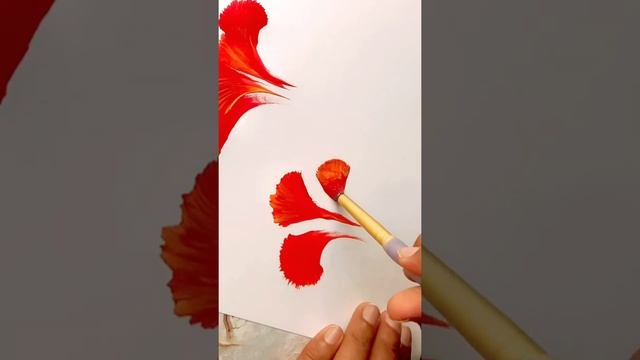 Amazing flower painting l filbert brush technique #shorts #AShortADay