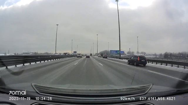 Driving in Moscow agglomeration: Химки - Приокско-Террасный заповедник 19/11/2023 (timelapse 4x) смотреть онлайн