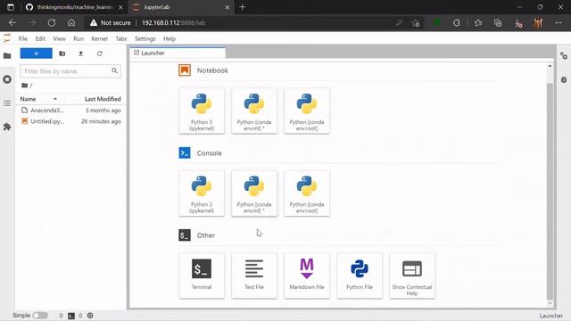 Machine Learning - Jupyter Lab Installation