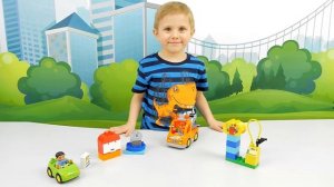 Машинки ЛЕГО для детей - Строим с Даником автостанцию. LEGO Cars for Kids
