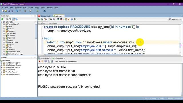 4. Learn Oracle PL/SQL |  Introduction to record data structure & stored procedure #arabic #plsql