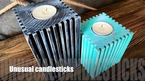 Крутые подсвечники из обрезка деревянного бруска || Предметы интерьера своими руками