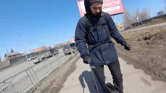 Проезд весной по Томску . моноколесо KS-16S v2 смотреть онлайн