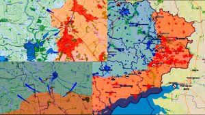 Анимированная карта боевых действий на Украине и в России с 1 мая по 30 июля 2023 года