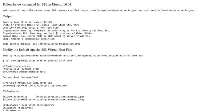 How to make & install self signed certificate in apache ubuntu 16.04? смотреть онлайн