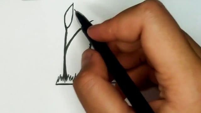 Идея простого и милого рисунка для срисовки в личный дневник или скетчбук для начинающих. смотреть онлайн