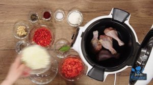 Papricaș de pui preparat cu Tefal Cook4Me+ CY851130