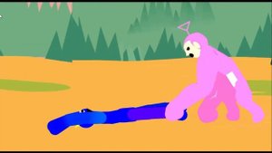 Blue (Rainbow Friends)(ROBLOX) VS Tinky Winky Tank (Slendytubbies) Stick Nodes Animation