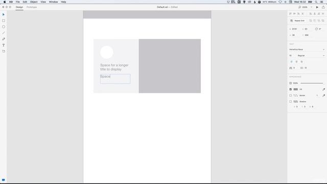 How to Design  Prototype in Adobe XD - Adding Text Basic Tools