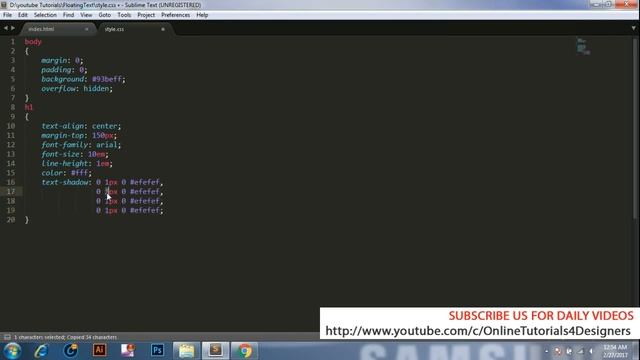 CSS 3D Floating Text - CSS 3D TEXT SHADOW - Pure CSS Tutorial