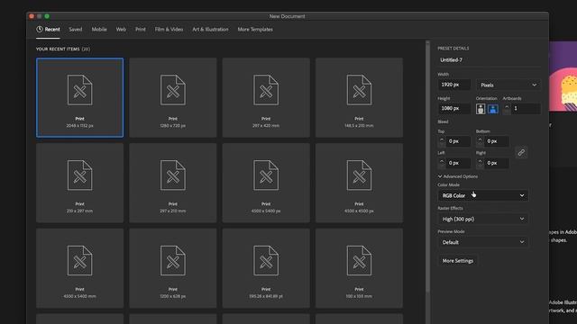 1080p Size - Adobe Illustrator