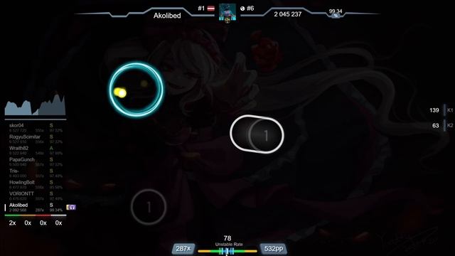 Akolibed | OxT - Clattanoia (TV Size) [BROWIEC'S EXTRA] 1st +HDDT FC 98.49% {#1 842pp FC} - osu!