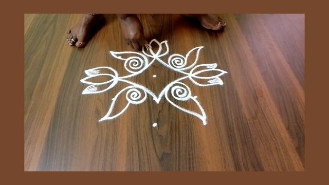 Panguni Uthiram Special 5-1 Lotus Sangu Kolam | Panguni Madam Kolam | Small Rangoli | смотреть онлайн