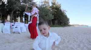 Hawaiian hula dancer Kiana dances for the bride and the groom