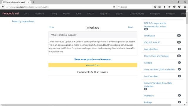 What is Optional in Java8?
| javapedia.net смотреть онлайн